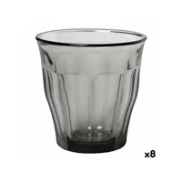 set de verres duralex picardie gris 8 unités 360 ml (4 pièces)