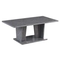 table basse rectangulaire bois gris effet marbre vernis botela 120cm