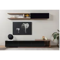 ensemble meuble tv albacate 180 cm bois et noir azura-39890