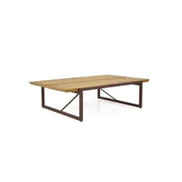 table basse bois et métal marron 113 x 73 cm - linea 67087370
