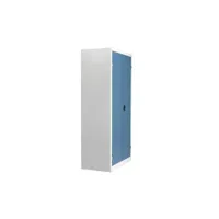 armoire d'atelier monobloc h 198 x l 100 x p 53 cm corps gris - portes bleues