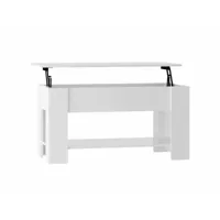 table basse blanc brillant 101x49x52 cm bois d'ingénierie