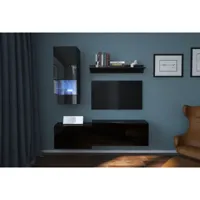 ensemble meuble tv next 290 an290-17b-hg20-1a noir brillant 151 cm vivadiscount-7148