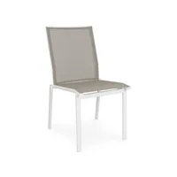 chaise de jardin en aluminium blanc cadia - lot de 4