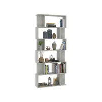 bibliothèque/séparateur de pièce gris béton 80x24x192 cm