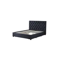lit avec 3 tiroirs design coloris gris pour adulte collection init, 160x200cm, sommier inclus
