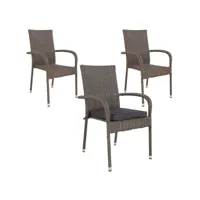 6 chaises de jardin portland avec coussin #ds