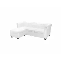 canapé chesterfield，banquette sofa pour salon en forme de l cuir synthétique blanc cniw465391