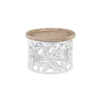 table basse ronde bois-blanc taille m - anemone - l 63 x l 63 x h 44 cm - neuf