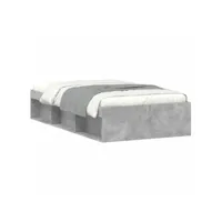 cadre de lit gris béton 90x190 cm