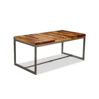 table de salon salle à manger design bois massif de sesham et acier 180 cm helloshop26 0902208