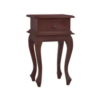 table de chevet marron classique 35x30x60 cm bois d'acajou