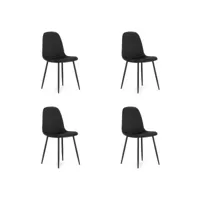 comon - lot de 4 chaises style moderne salon/salle à manger - 87.5x50.5x44.5 cm - chaise de salle à manger - noir