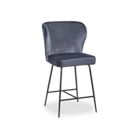 paris prix - chaise de bar velours design elsa 100cm gris