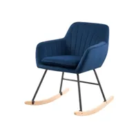 rocking-chair isola en velours bleu