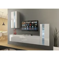 ensemble meuble tv concept 47-47-hg-w-2-1b blanc brillant 219 cm vivadiscount-7003
