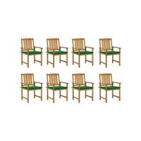 chaises de jardin avec coussins 8 pcs bois d'acacia solide 34