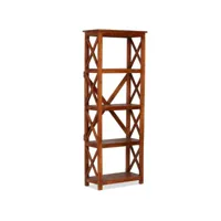 bibliothèque meuble de rangement  meuble étagère bois massif d'acacia finition 60x30x160 cm meuble pro frco10987