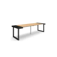 table console extensible console meuble 260 pour 12 personnes pieds bois massif style moderne noir et chêne 337_35