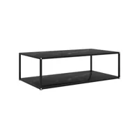 table basse table de salon  bout de canapé noir 120x60x35 cm verre trempé meuble pro frco94743