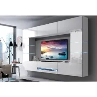 ensemble meuble tv concept 62-62-hg-w-2-1b blanc brillant 273 x 35 x 184-200 cm vivadiscount-7022