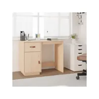 bureau informatique table de bureau - 95x50x75 cm bois massif de pin meuble pro frco38585