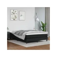 matelas de lit relaxant à ressorts ensachés noir 140x190x20cm similicuir