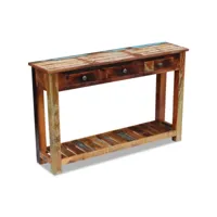 armoire multi-rangement de cuisine - table console 120 x 30 x 76cm bois de récupération massif fr2024