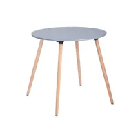 table de salle à manger ronde scandinave gris bois 80*80*74cm