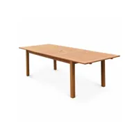 table de jardin en bois 180-240cm - almeria - grande table rectangulaire avec rallonge eucalyptus . intérieur - extérieur