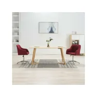 lot de 2 chaises pivotantes  chaises de salle à manger chaise de cuisine  rouge bordeaux tissu meuble pro frco22987