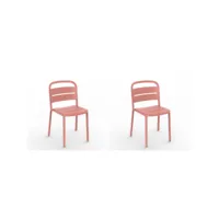 set 2 chaise como- resol - rouge - fibre de verre, polypropylène 509x535x825mm