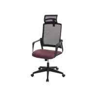 chaise de bureau hwc-j52, chaise pivotante chaise de bureau, appui-tête ergonomique, similicuir ~ bordeaux