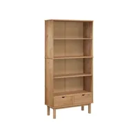 vidaxl bibliothèque otta avec 2 tiroirs marron bois massif pin