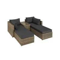 canapé de jardin meuble modulable marron naturel helloshop26 2208088
