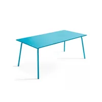 table de jardin rectangulaire en métal bleu - palavas