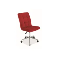 preja - chaise pivotante avec roulettes pour tapis - hauteur 87-97 cm - piètement étoile - chaise bureau ergonomique - bordeaux