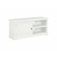 meuble télé buffet tv télévision design pratique blanc 90 cm bois helloshop26 2502118