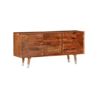 meuble tv  banc tv armoire de rangement 118x30x55 cm bois d'acacia massif meuble pro frco38032