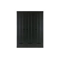 connect - armoire vestiaire 3 portes  et  3 tiroirs noir 360305-z