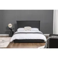 cadre de lit design 160x200 en similicuir noir chester
