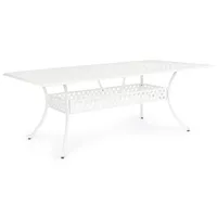 table de jardin aluminium moulée blanc kofiam 213 cm