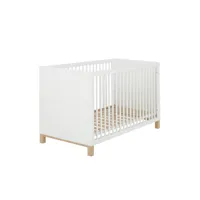 lit bébé à barreaux en bois blanc 70x140 - lt5048-1 1p2r602