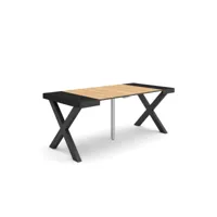 table console extensible console meuble 180 pour 8 personnes pieds bois massif style moderne noir et chêne 232_34