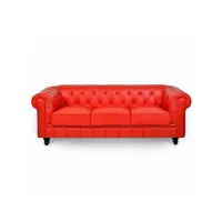 chesterfield - canapé chesterfield 3 places rouge