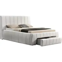 lit avec tiroir moreau - 160 x 200 cm - blanc