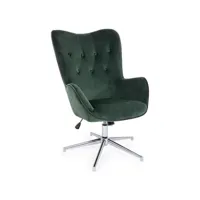 chaise de bureau réglable en velours vert farija