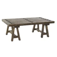 table basse en bois d'orme coloris marron - longueur 110 x profondeur 70 x hauteur 40 cm