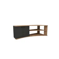 meuble tv d'angle jirel bois clair et anthracite