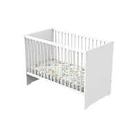 lit bébé 120x60 cm baby price first - décor blanc bab3500760130223